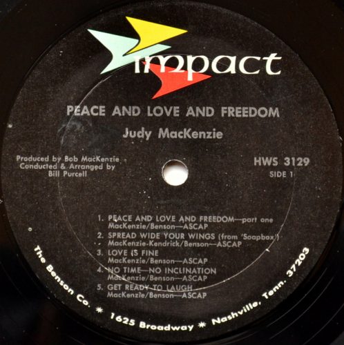Judy Mackenzie / Peace And Love And Freedom (US)β