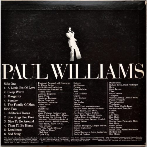 Paul Williams / A Little Bit Of Love (貴重白ラベル見本盤) - DISK