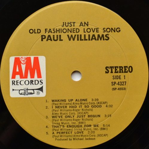 Paul Williams / Just an Old Fashioned Love Song (w/ Press Sheet)β
