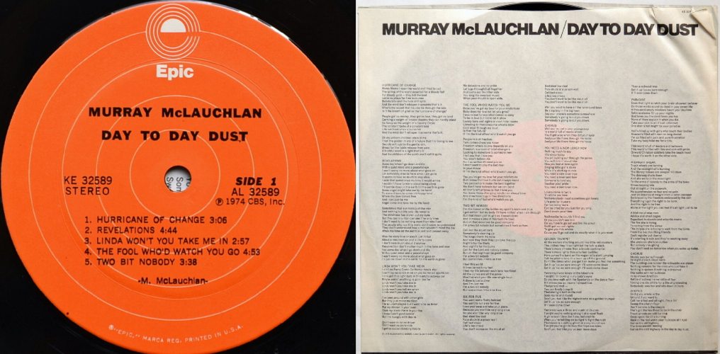 Murray McLauchlan / Day to Day Dust (US w/Promo Sheet)β