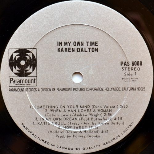 Karen Dalton / In My Own Time (Canada Silver Label)β
