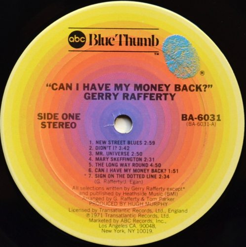 Gerry Rafferty / Can I Have My Money Back? (US)β