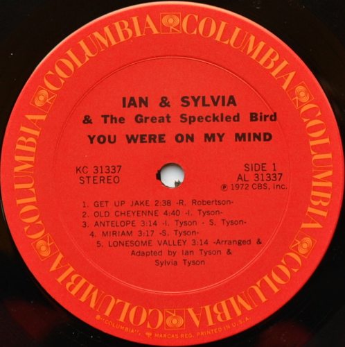 Ian & Sylvia And The Great Speckled Bird / You Were On My Mind (In Shrink)β