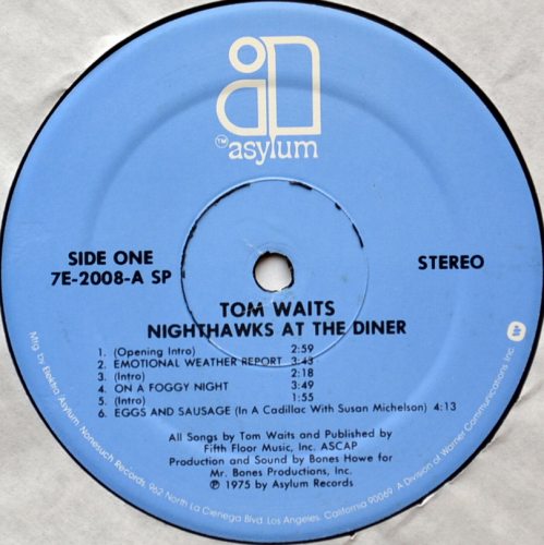 Tom Waits / Nighthawks At The Diner (Rare Blue Label)β
