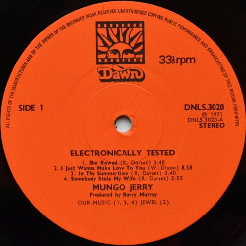 Mungo Jerry / Electronically Tested (UK Matrix-1)β