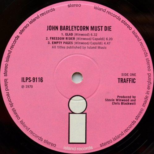 Traffic / John Barleycorn Must Die (UK Pink Island Early Press)β