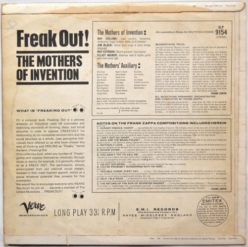 Mothers of Invention (Frank Zappa) / Freak Out! (UK Mono Matrix-1 )の画像