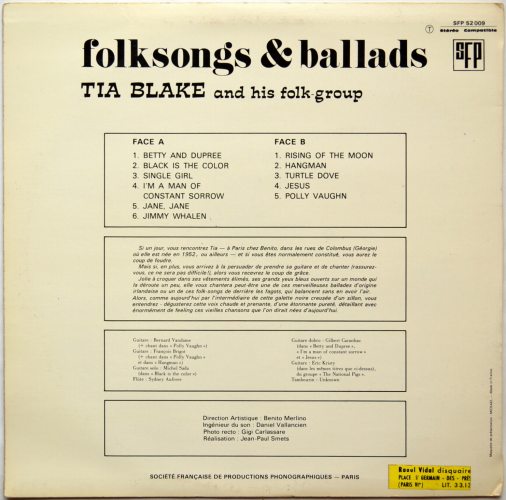 Tia Blake / Folksongs & Ballads (Mega Rare 1st Issue)β