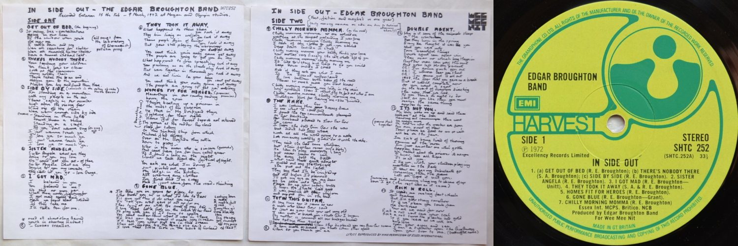 Edgar Broughton Band / In Side Out (UK Gimmick Cover w/Insert)の画像