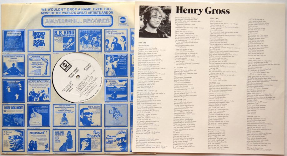 Henry Gross / Henry Gross (Rare White Label Promo)β