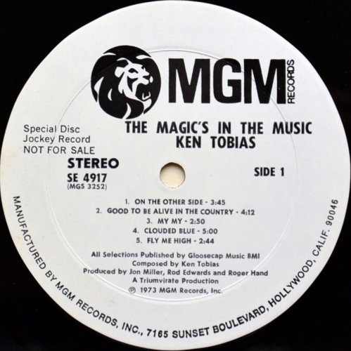 Ken Tobias / The Magic's in the Music (White Label Promo)β