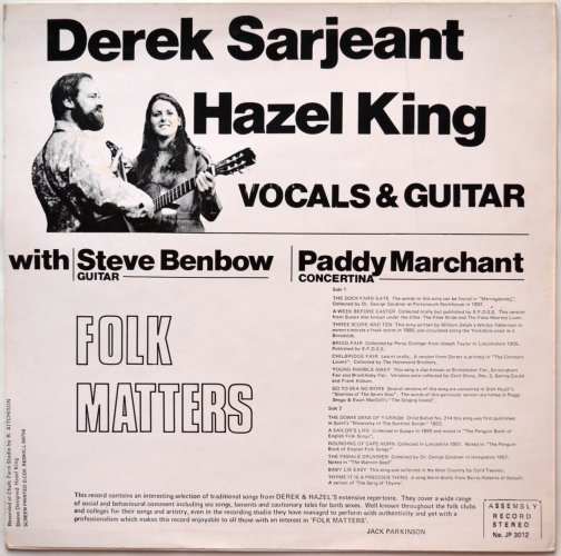 Derek Sarjeant And Hazel King / Folk Mattersβ