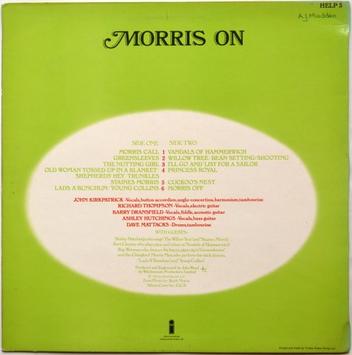 Morris On (Ashley Hutchings, Richard Thompson,Barry Dransfield etc) (UK Early Issue)β