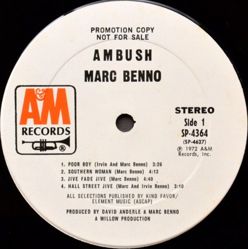Marc Benno / Ambush (Rare White Label Promo)β