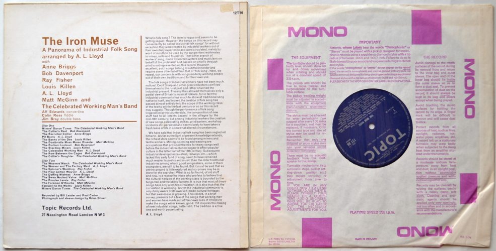 V.A. (Anne Briggs, Ray Fisher, A.L. Lloyd etc) / The Iron Muse (Mono)β