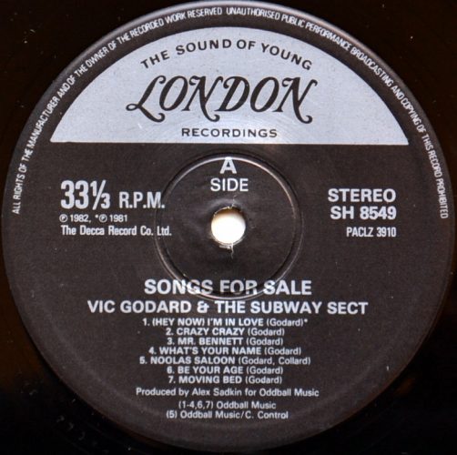 Vic Godard & The Subway Sect / Songs For Sale (UK)β