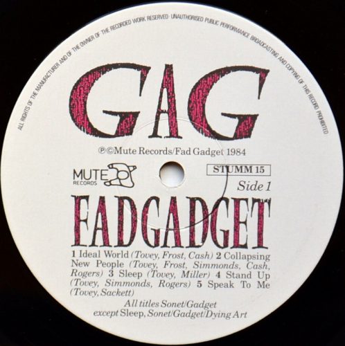 Fad Gadget / Gag (UK)β
