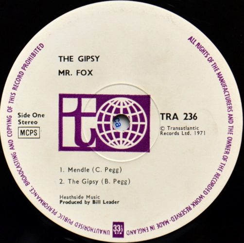 Mr Fox / The Gipsy (UK 1st Issue)β