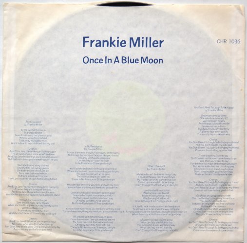 Frankie Miller / Once In A Blue Moon (UK Promo, w/Lylics Inner Sleeve)β