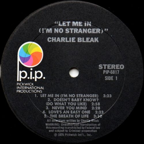 Charlie Bleak / Let Me Inβ