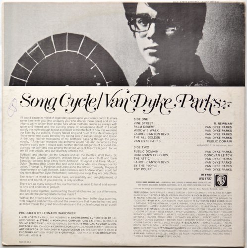 Van Dyke Parks / Song Cycle (US 2nd Press)β