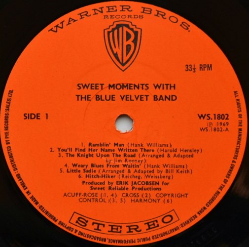 Blue Velvet Band / Sweet Moments (UK Matrix-1)β
