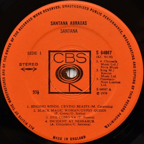 Santana / Abraxas (UK Matrix-1)β