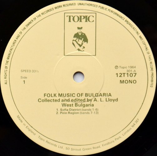 Folk Music Of Bulgaria Collected And Edited By A. L. Lloydβ