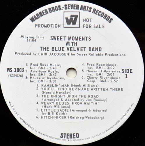 Blue Velvet Band / Sweet Moments (US White Label Promo)β