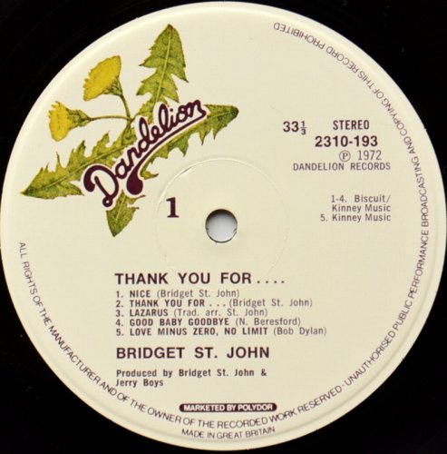 Bridget St. John / Thank You For... (UK Matrix-1)β
