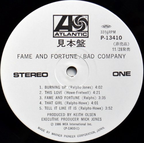 Bad Company / Fame And Fortune (յŸ)β