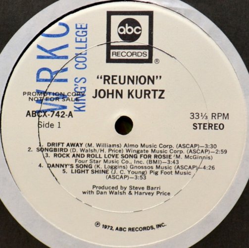 John Henry Kurtz / Reunion (Rare White Label Promo)β