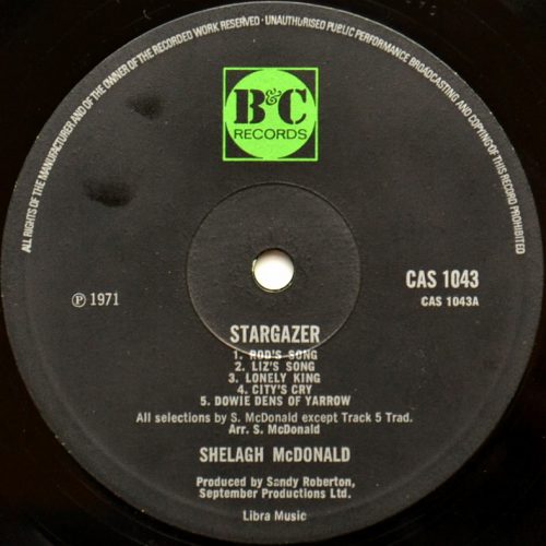 Shelagh McDonald / Stargazer (UK B&C Original)β