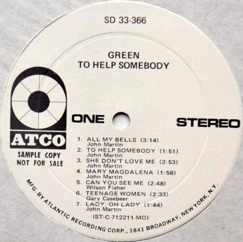 Green / To Help Somebody (White Label Promo)β