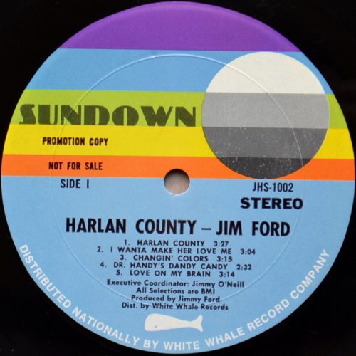 Jim Ford / Harlan County (US Rare Promo)β