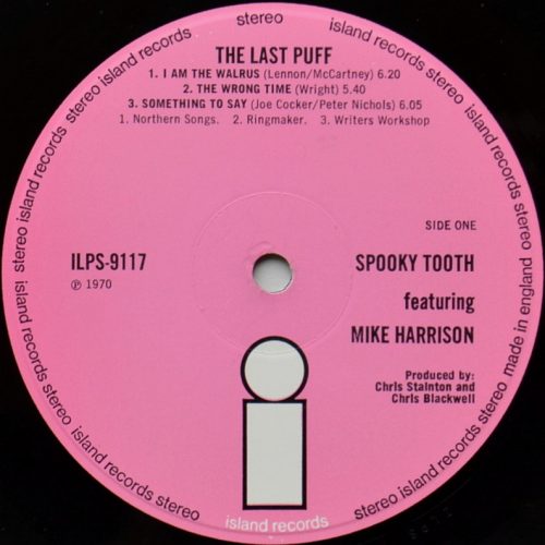 Spooky Tooth featuring Mike Harrison / The Last Puff (UK Pink label Matrix-1)β