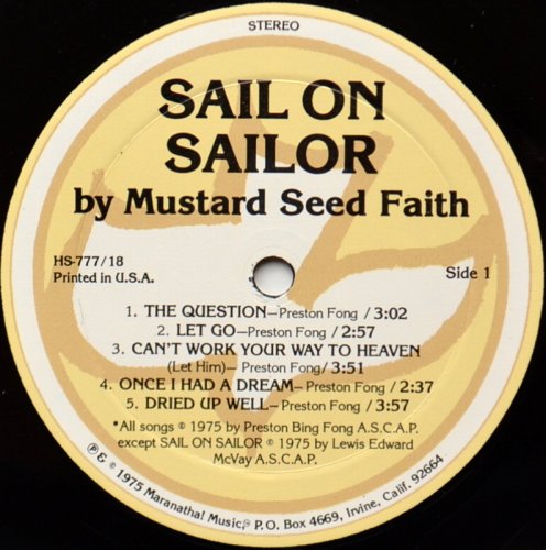 Mustard Seed Faith / Sail On Sailorβ
