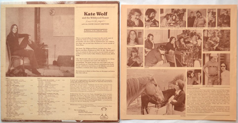 Kate Wolf & The Wildwood Flower / Lines On The Paper (Owl Original!!)β