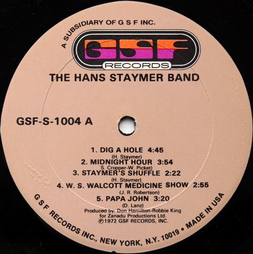 Hans Staymer Band / Same (1st US)β