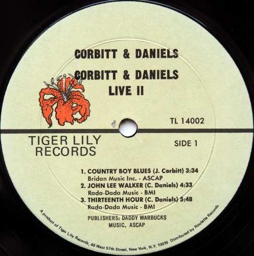 Jerry Corbitt & Charlie Daniels / Corbitt & Daniels Live IIβ