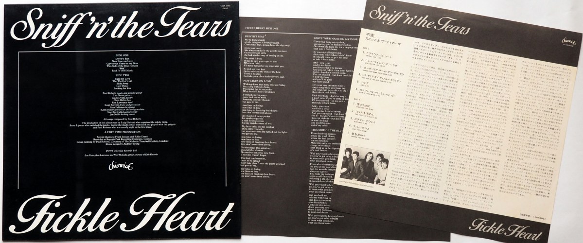 Sniff 'n' The Tears / Fickle Heart (Ÿ)β