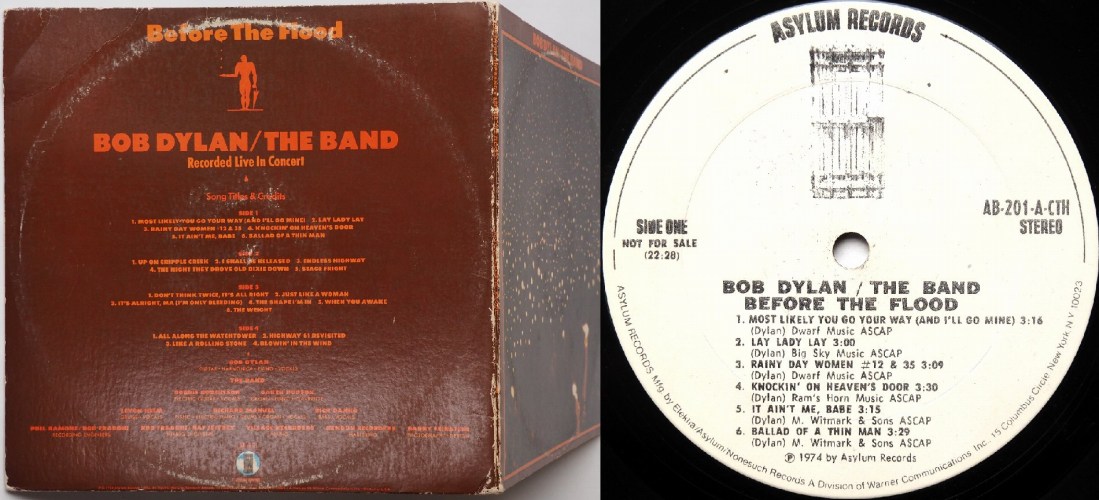 Bob Dylan / The Band / Before The Flood (US Rare White Label Promo, w/Promo Photo!!)β