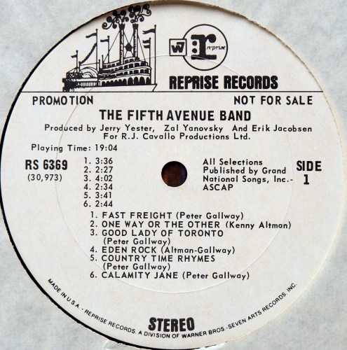 Fifth Avenue Band / Same (US White Label Promo)β