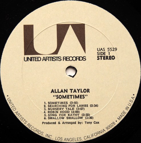 Allan Taylor / Sometimes (US Promo)β