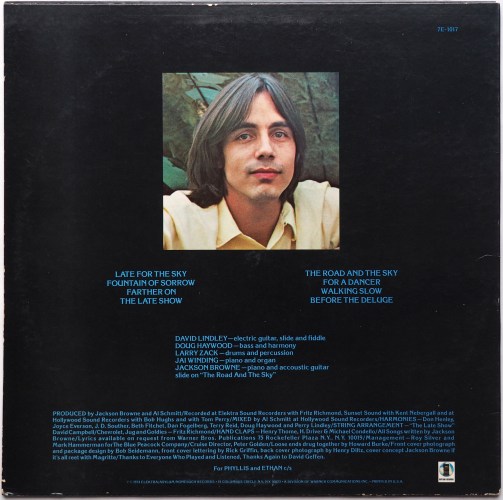 Jackson Browne / Late for The Sky (US Early Press)β