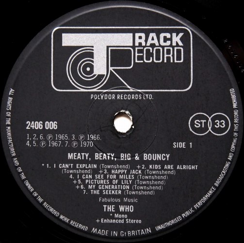 Who, The / Meaty Beaty Big & Bouncy (UK Track)β