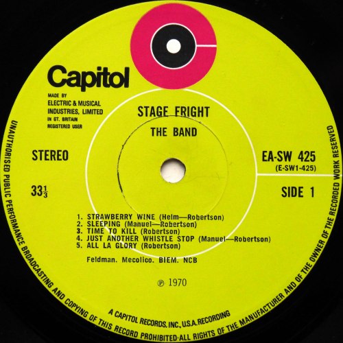 Band, The / Stage Fright (UK Matrix-1 w/Interview Sheet)β