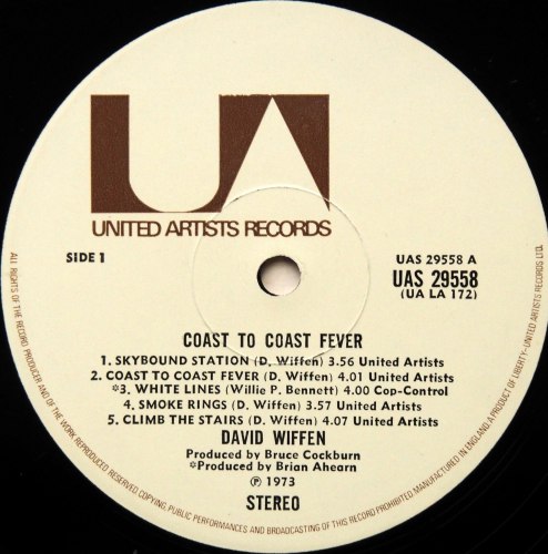 David Wiffen / Coast To Coast Fever (UK Matrix-1)β