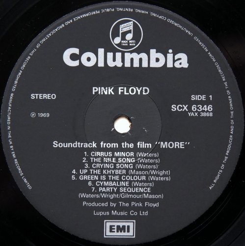 Pink Floyd / More (Soundtrack From The Film More) (UK Later Issue)β