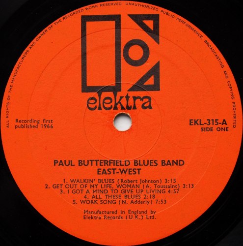 Butterfield Blues Band, The / East West (UK Early Press MONO)β